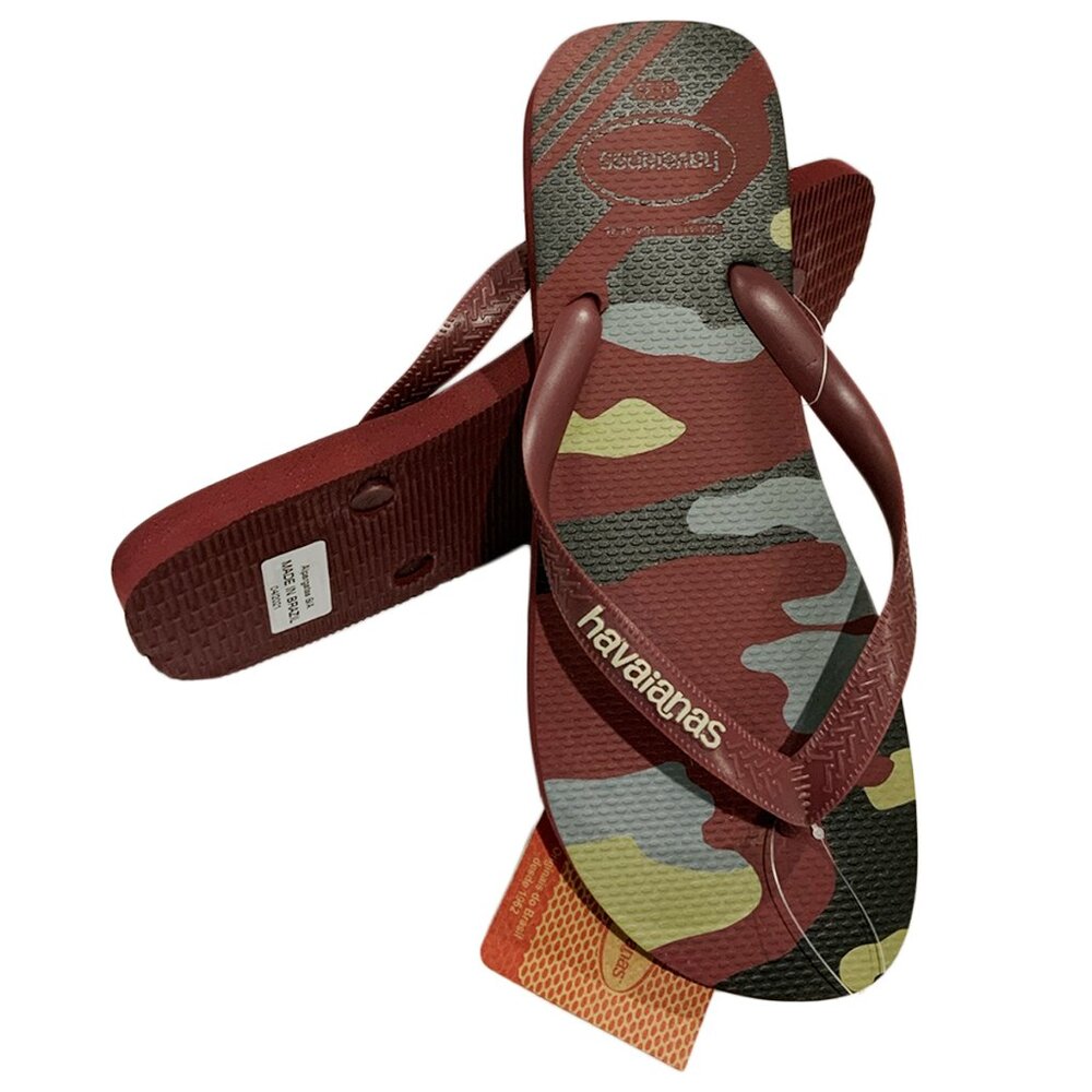 NWT HAVAIANAS MSRP $29.99 MEN'S RED BEACH THONG FLIP FLOPS SANDALS